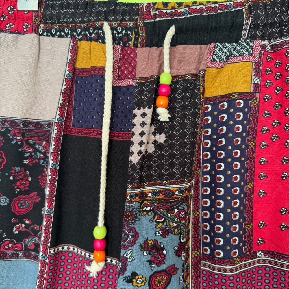 Multicoloured patchwork sweatpants with drawstrin… - image 2